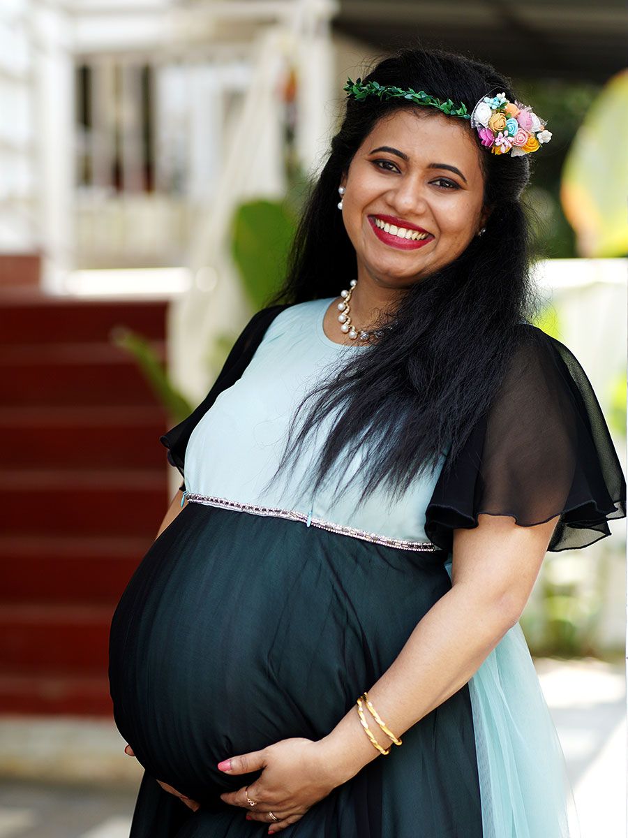 Maternity Baby Shower Aqua Blue Net