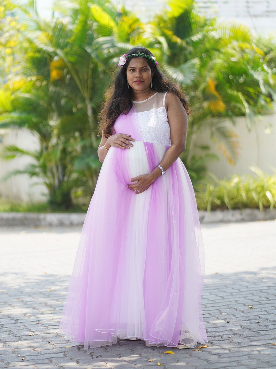 Maternity Baby Shower Lavender and White