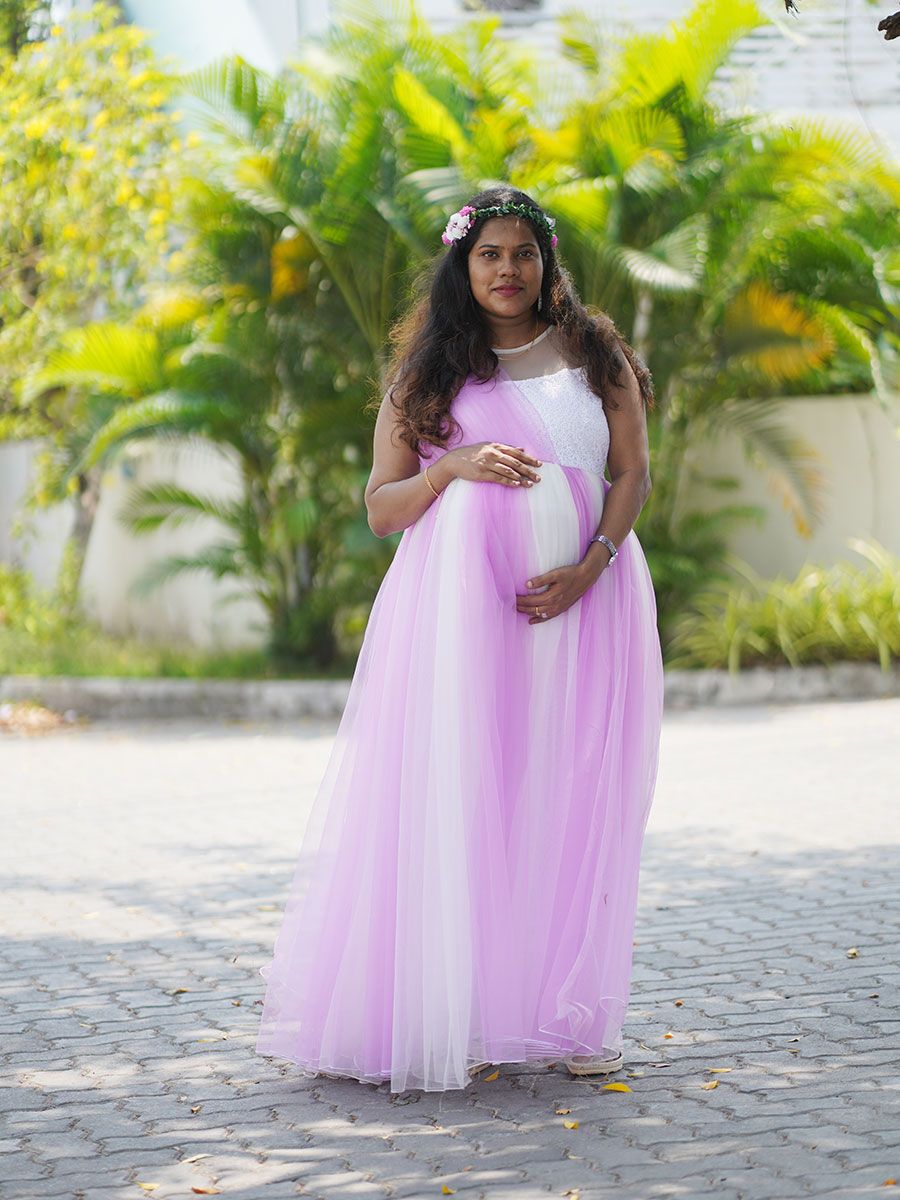 Maternity Baby Shower Lavender and White