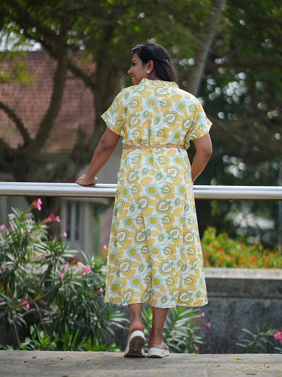 Maternity Midi Dress Full Open Stasia Off White