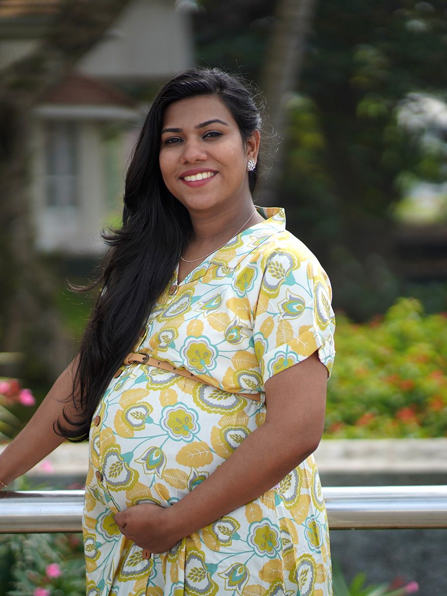 Maternity Midi Dress Full Open Stasia Off White