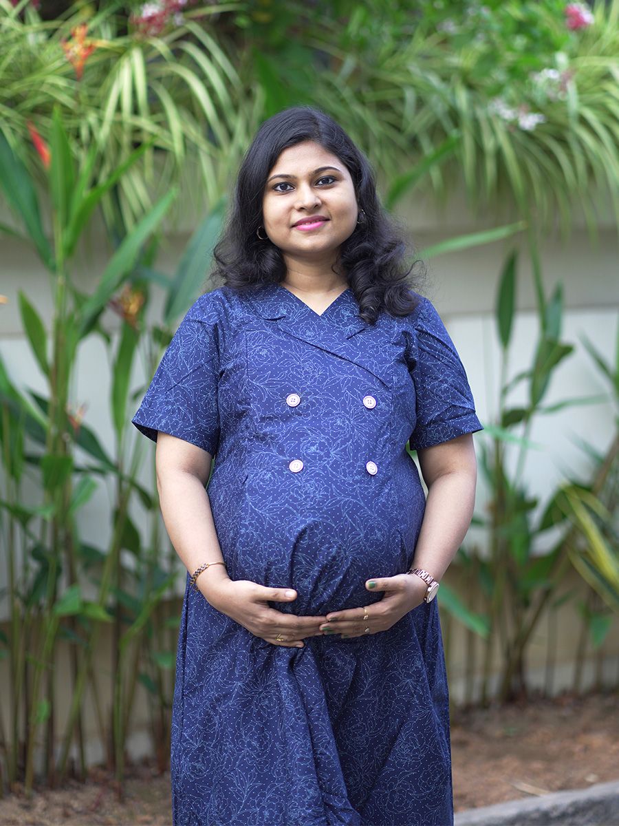 Maternity Kurta - Office Wear Elara navy blue