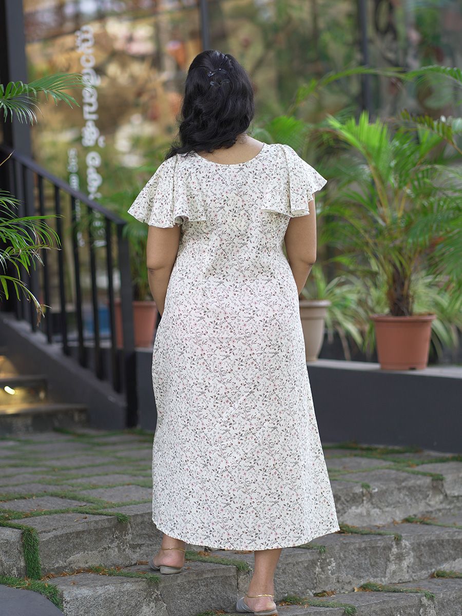 Maternity Organic Short Dress- Dior offwhite