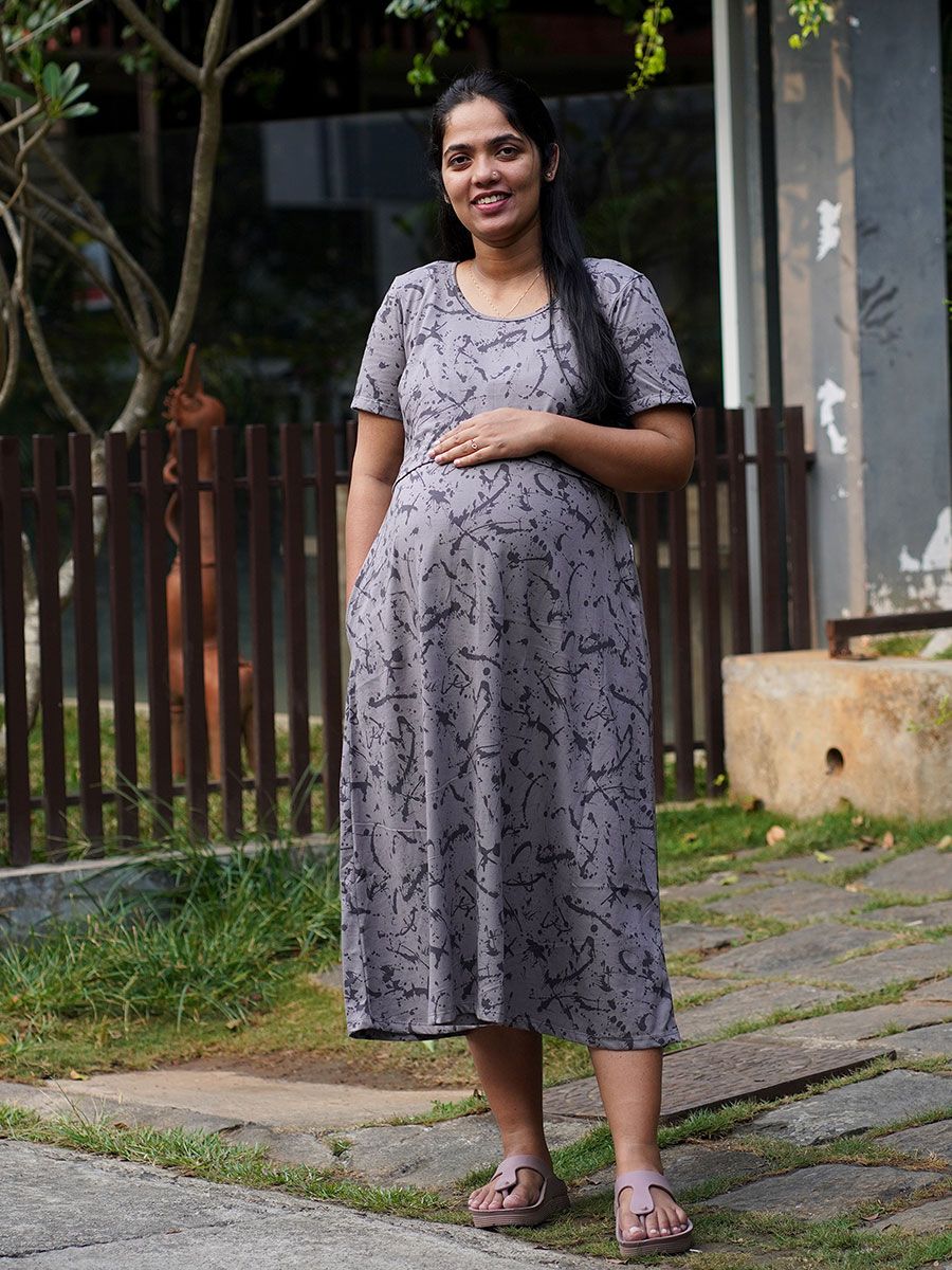 Maternity Knit Gown Gilda D Ash