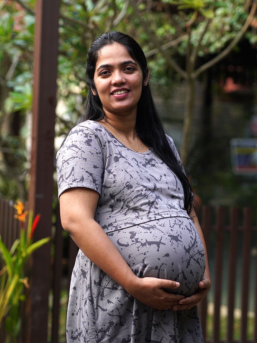 Maternity Knit Gown Gilda D Ash