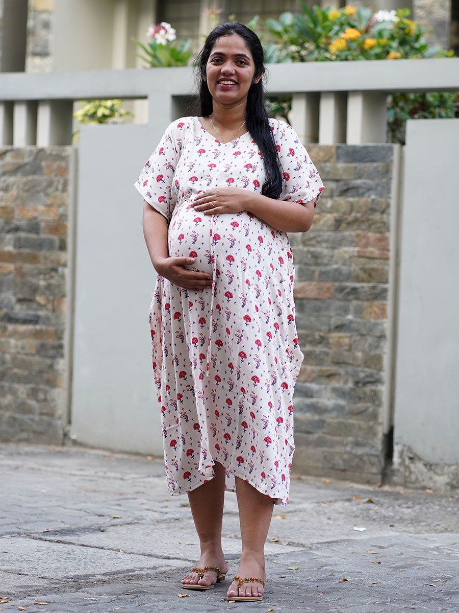 Maternity Short Night Gown Bex L Cream