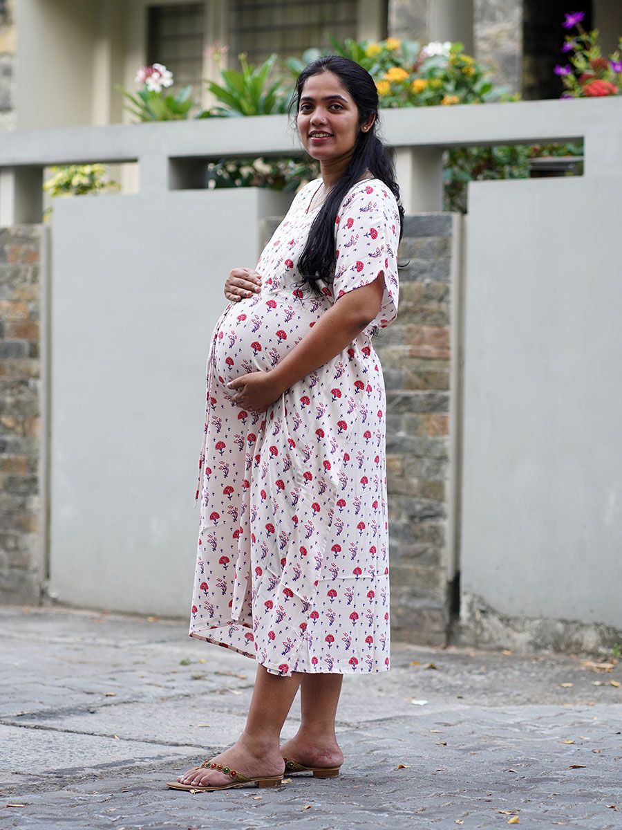 Maternity Short Night Gown Bex L Cream