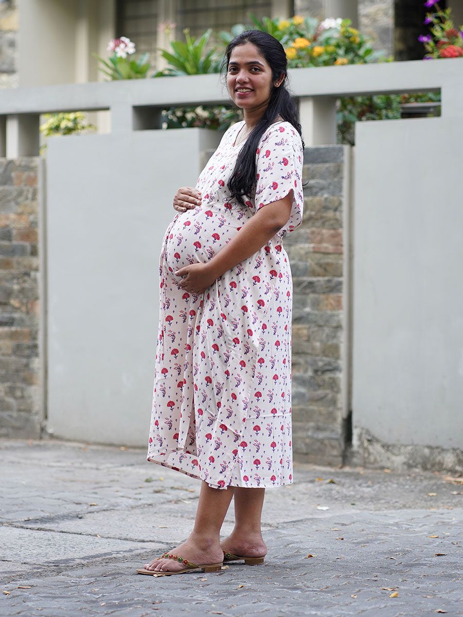 Maternity Short Night Gown Bex L Cream