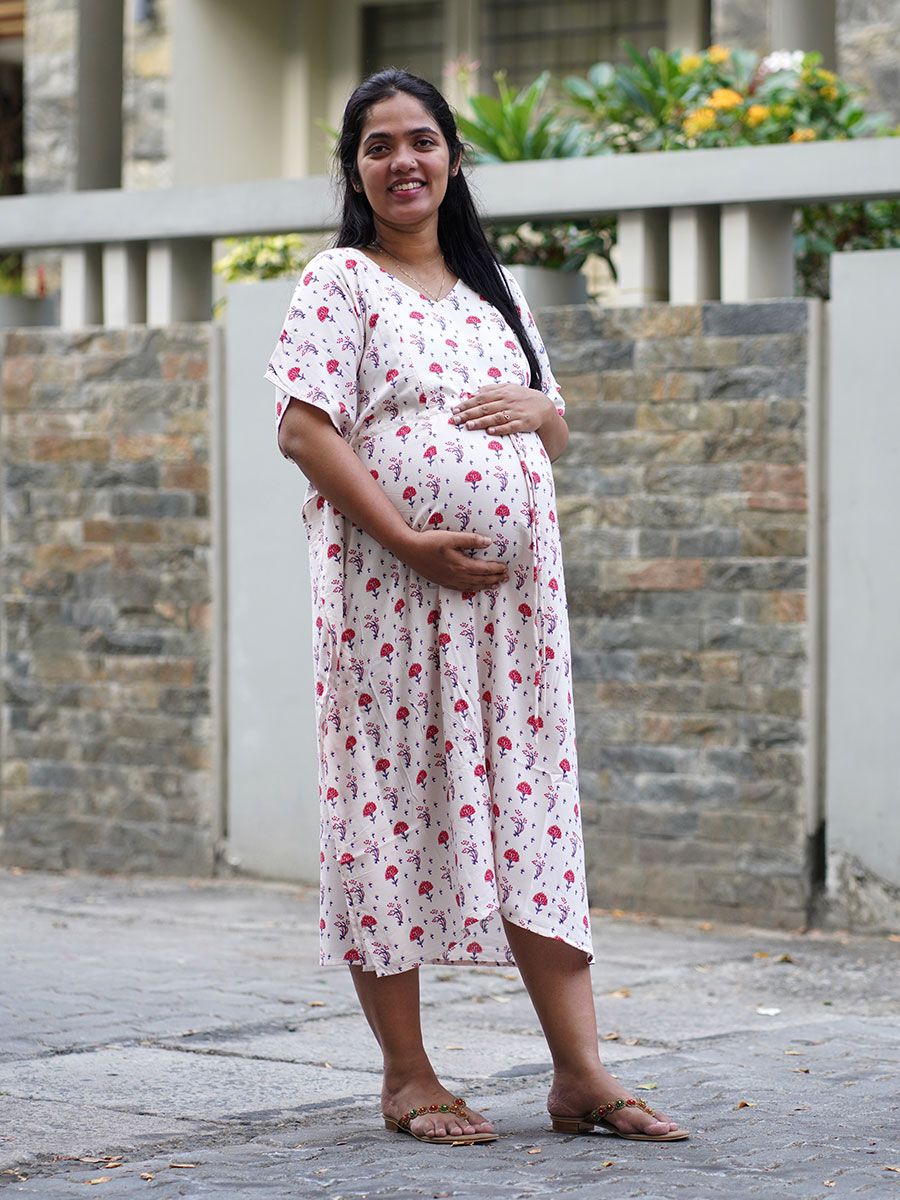 Maternity Short Night Gown Bex L Cream