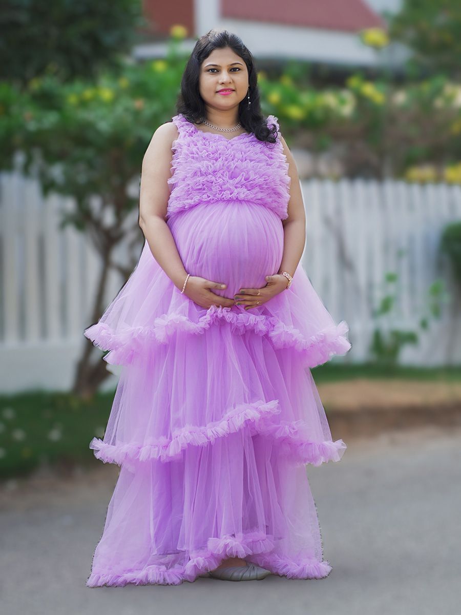 Baby Shower Lavender Net with Gathers