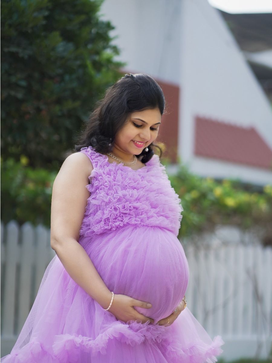 Baby Shower Lavender Net with Gathers