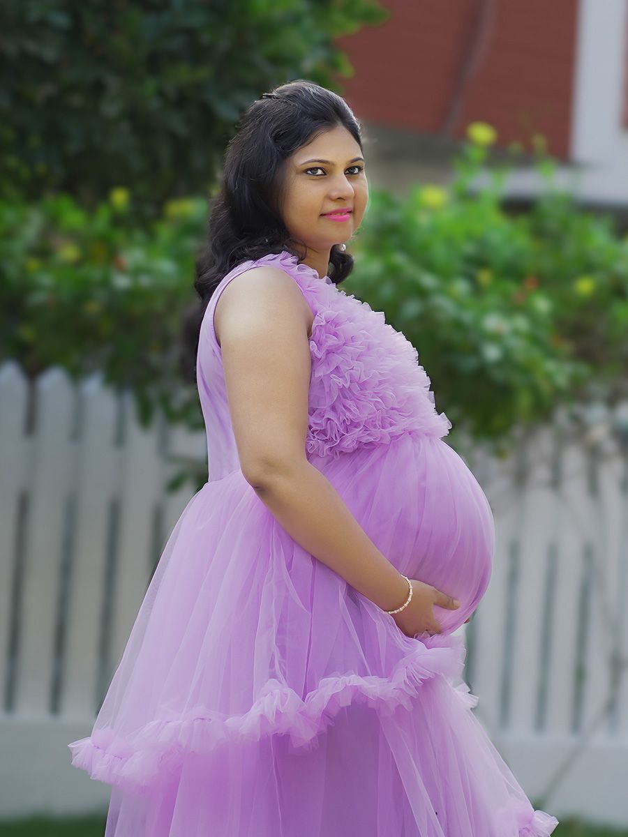 Baby Shower Lavender Net with Gathers