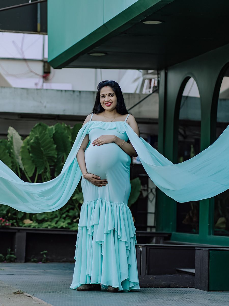 Baby Shower knit + georgette gown