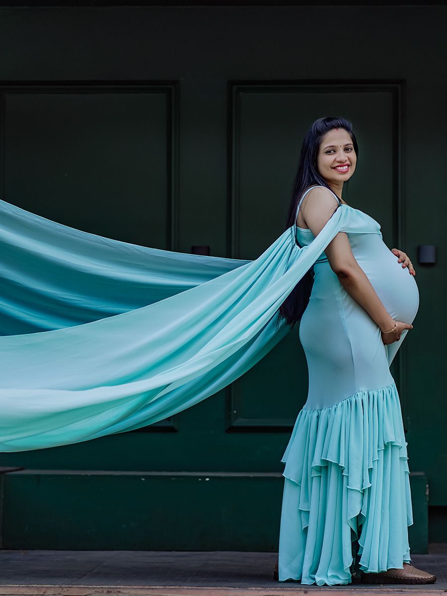 Baby Shower knit + georgette gown