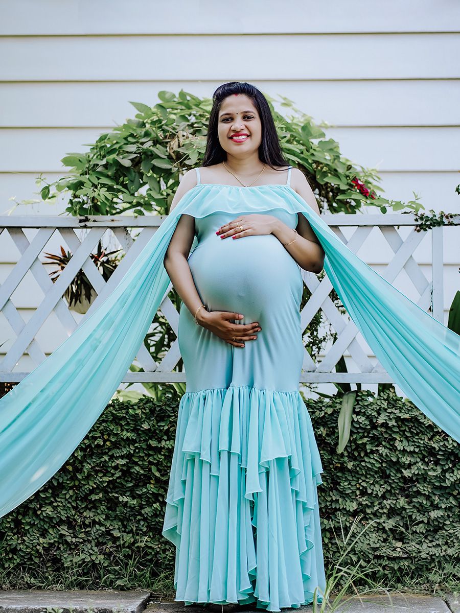 Baby Shower knit + georgette gown