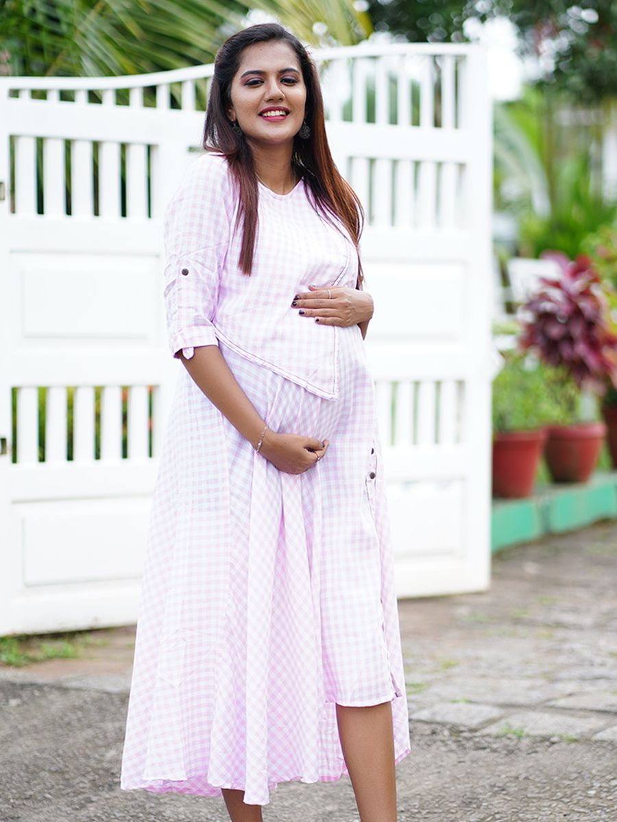 Maternity Top Front Flap (Avan Pink)