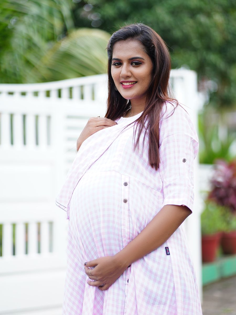 Maternity Top Front Flap (Avan Pink)
