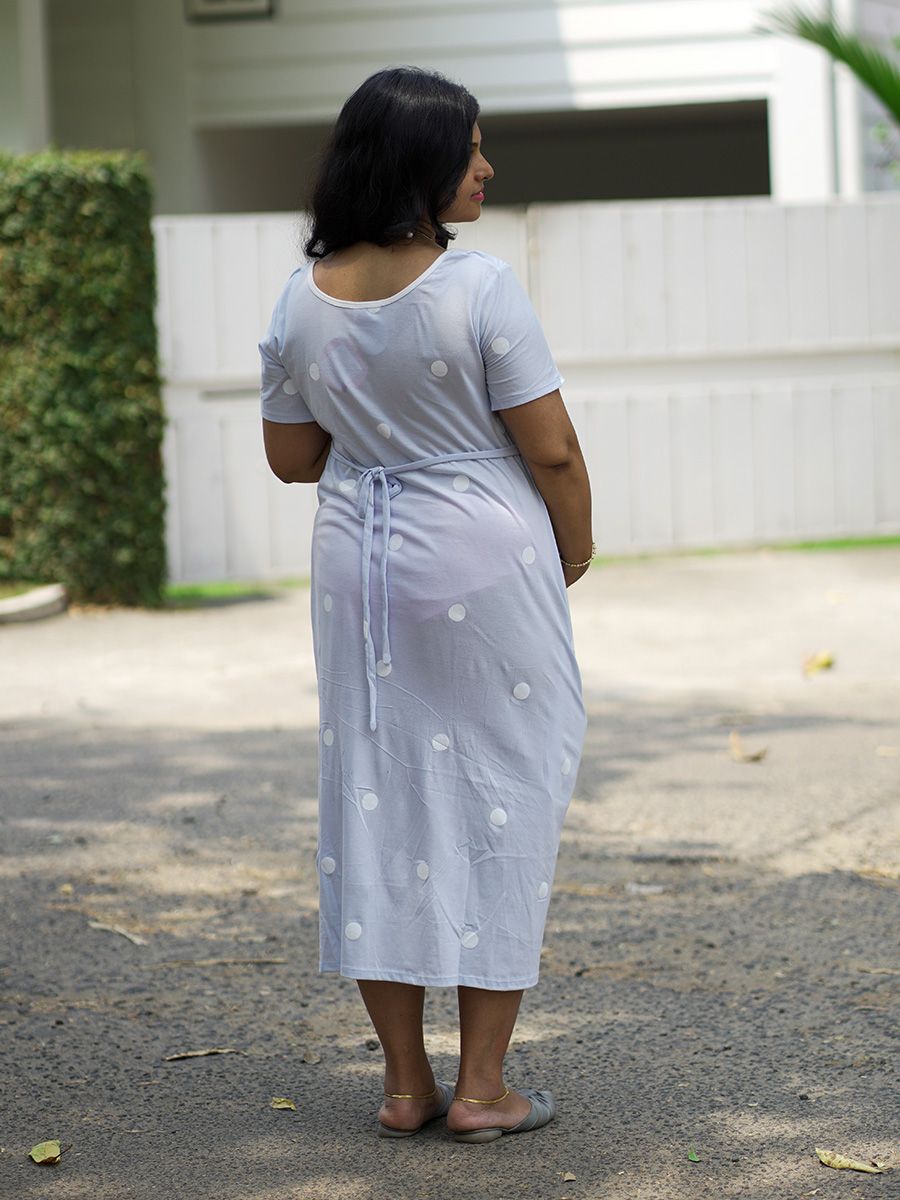 Maternity Short Zipless Dress-  Gilda ice blue