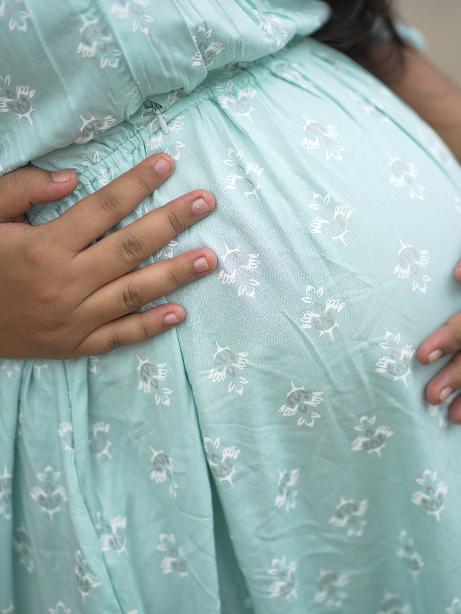 Maternity short Dress- Dina Pista Green