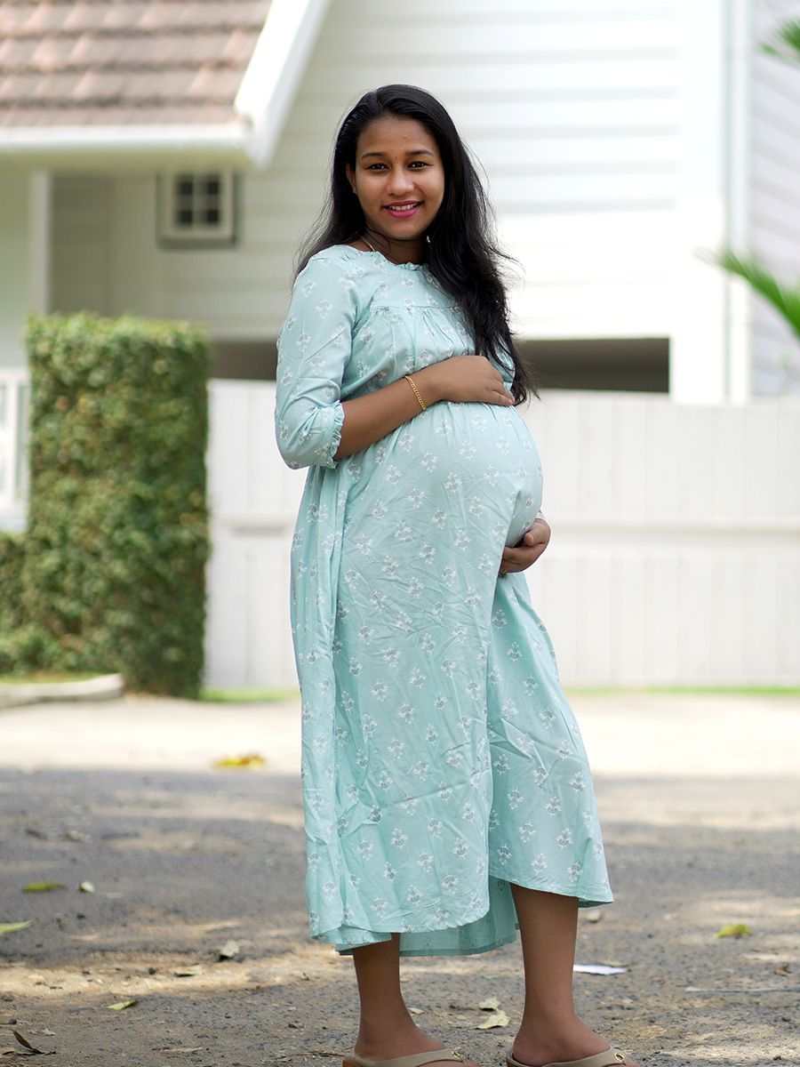 Maternity short Dress- Dina Pista Green