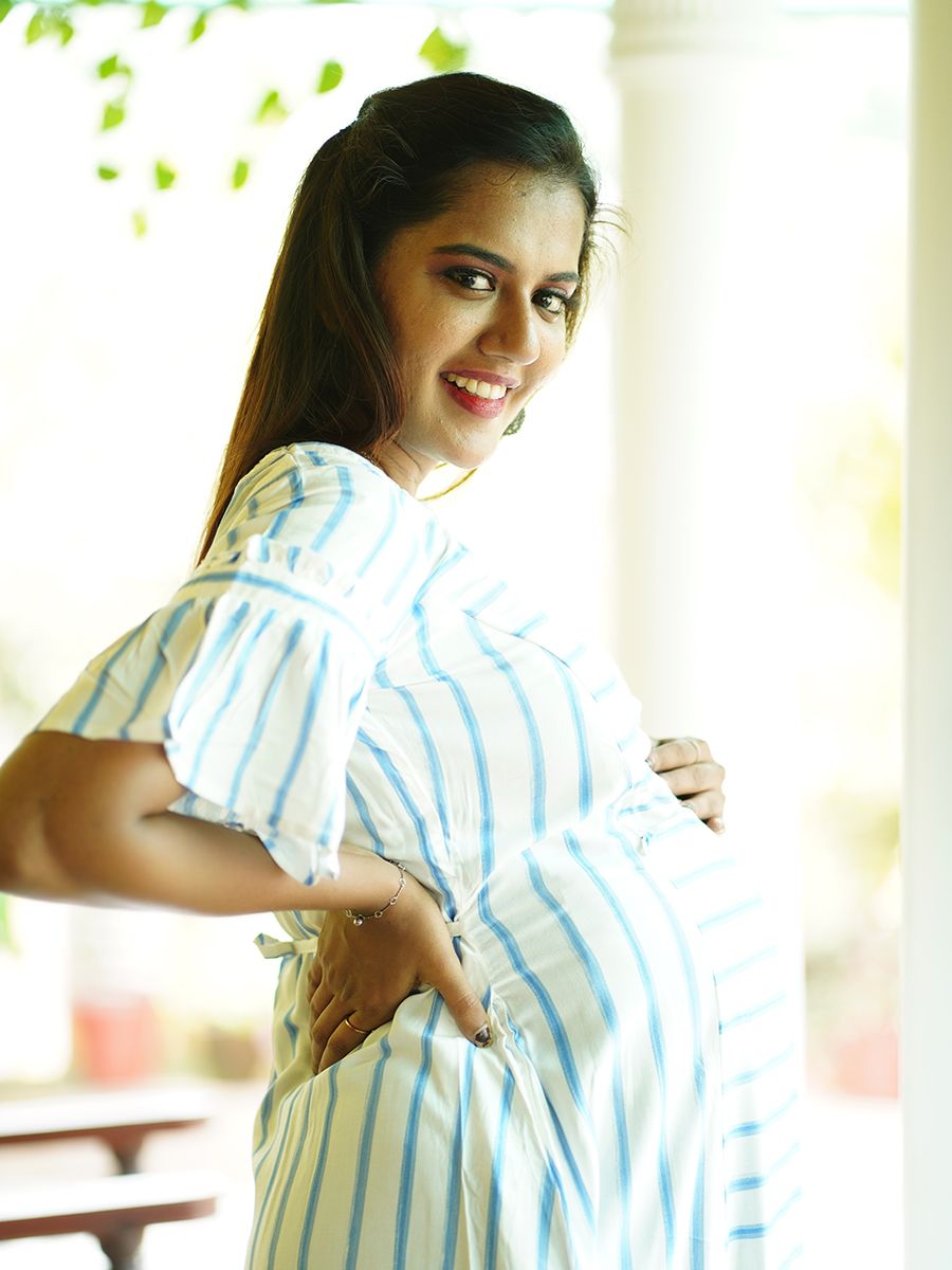 Maternity Short Dress - white