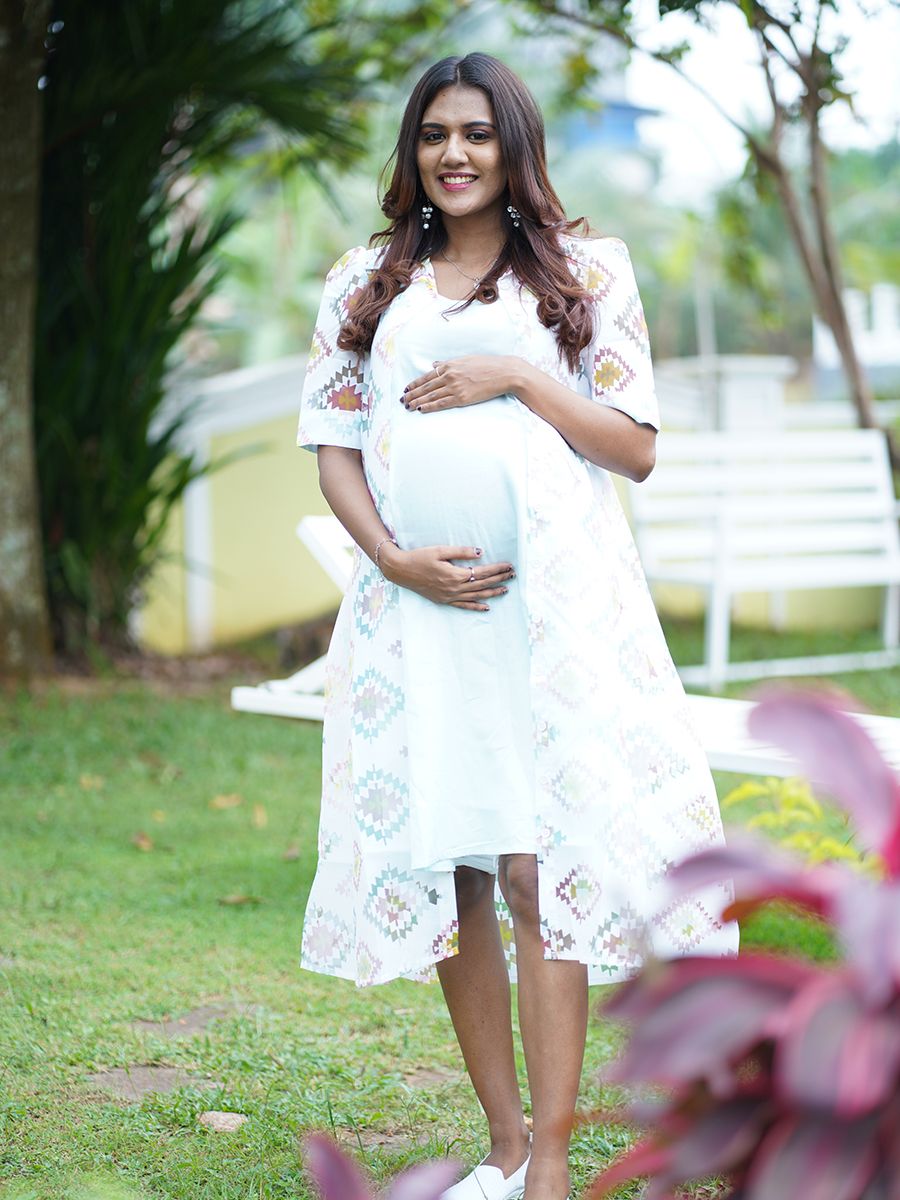 Maternity Short Dress With Long Jacket