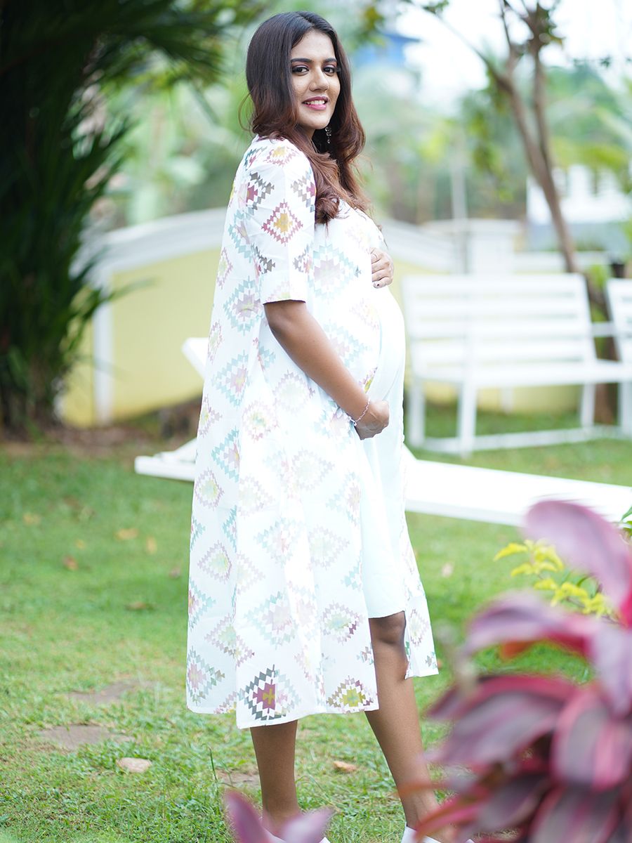 Maternity Short Dress With Long Jacket
