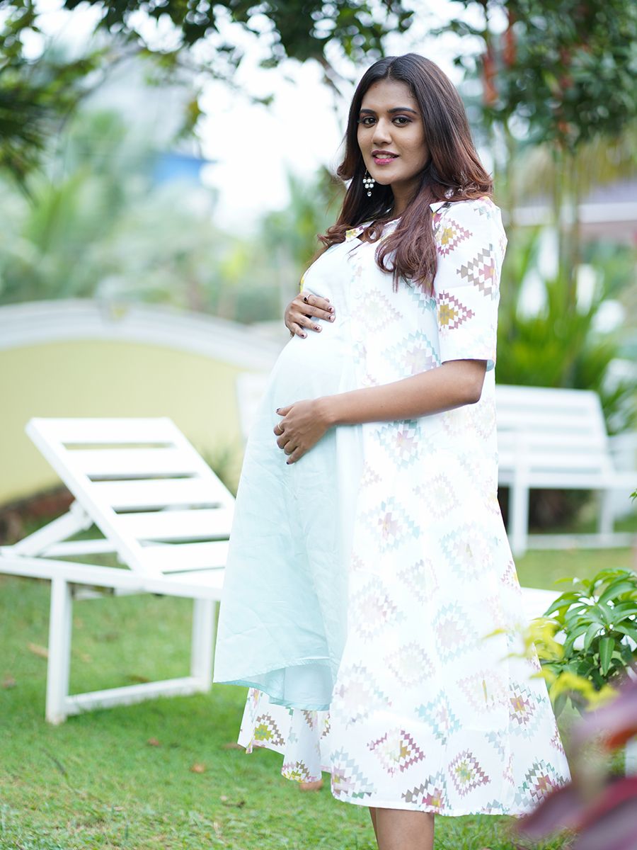 Maternity Short Dress With Long Jacket