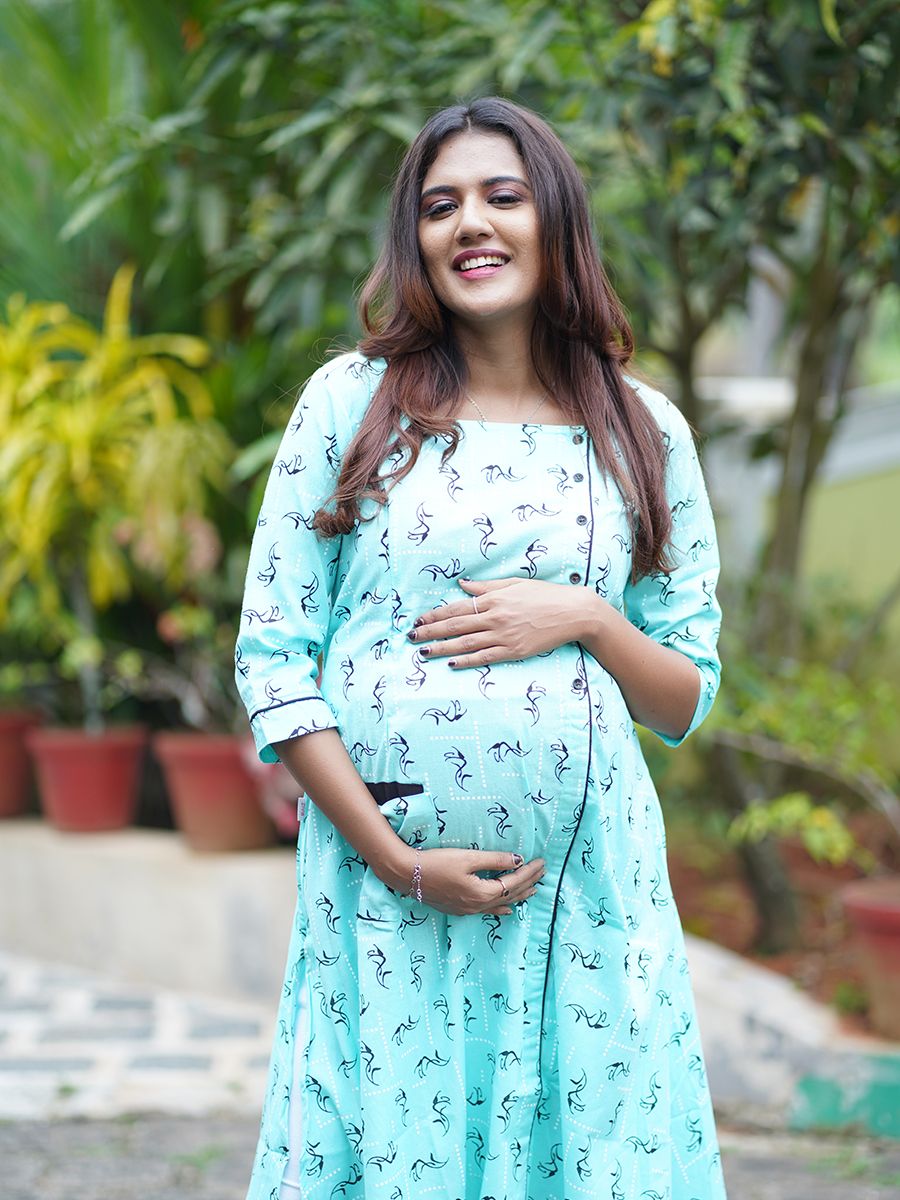 Maternity Kurtha (Aqua blue)