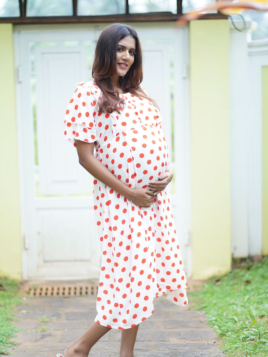 Maternity Short Dress (Cream)