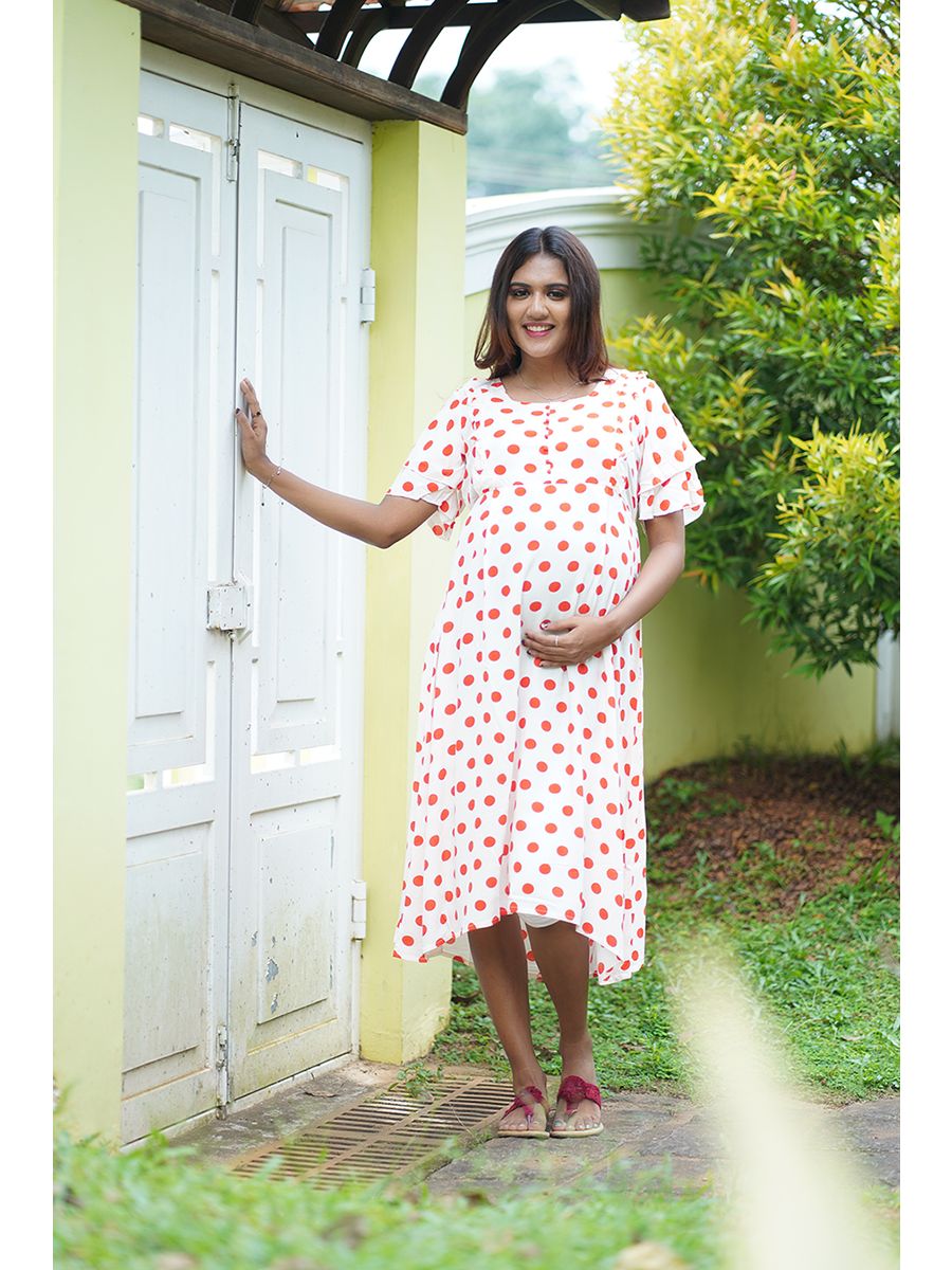 Maternity Short Dress (Cream)