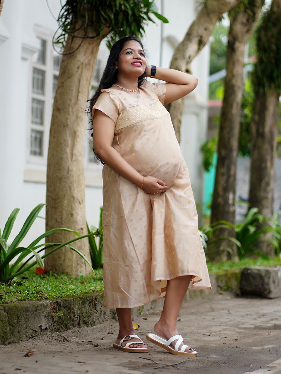 Maternity Short Dress - Onam Jael Cream