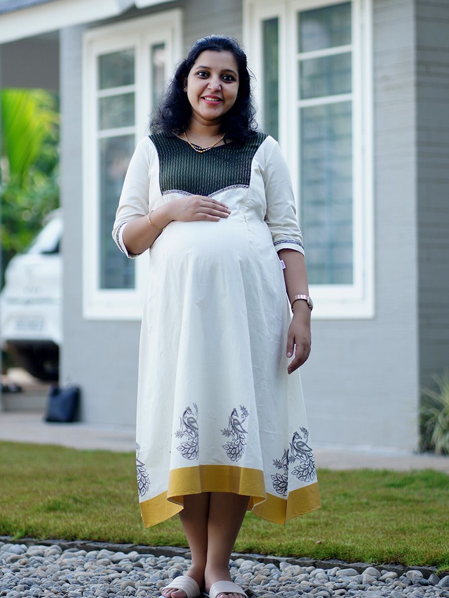 Maternity Short Dress - Onam Hazel Green