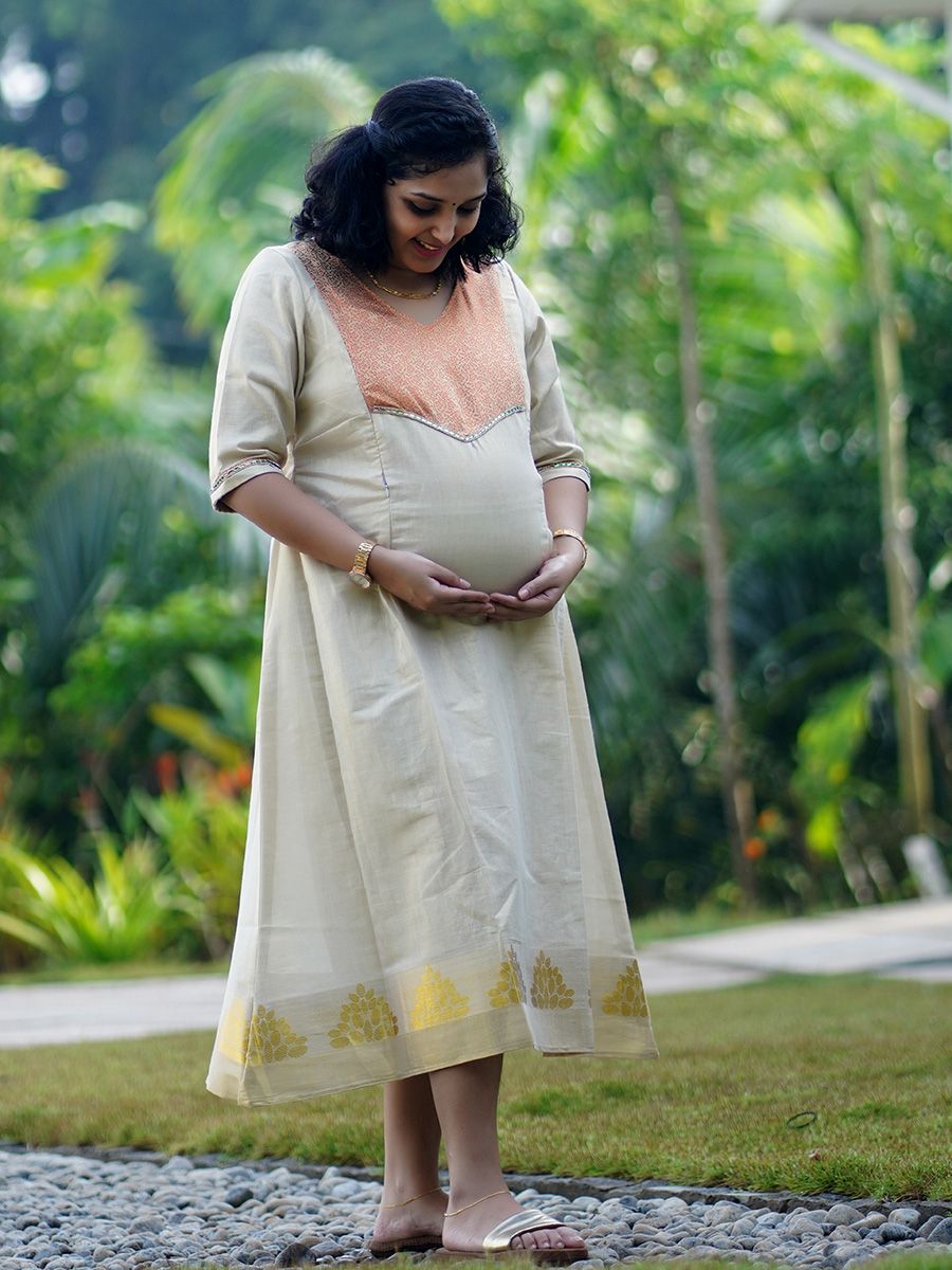 Maternity Short Dress - Onam Hazel Orange