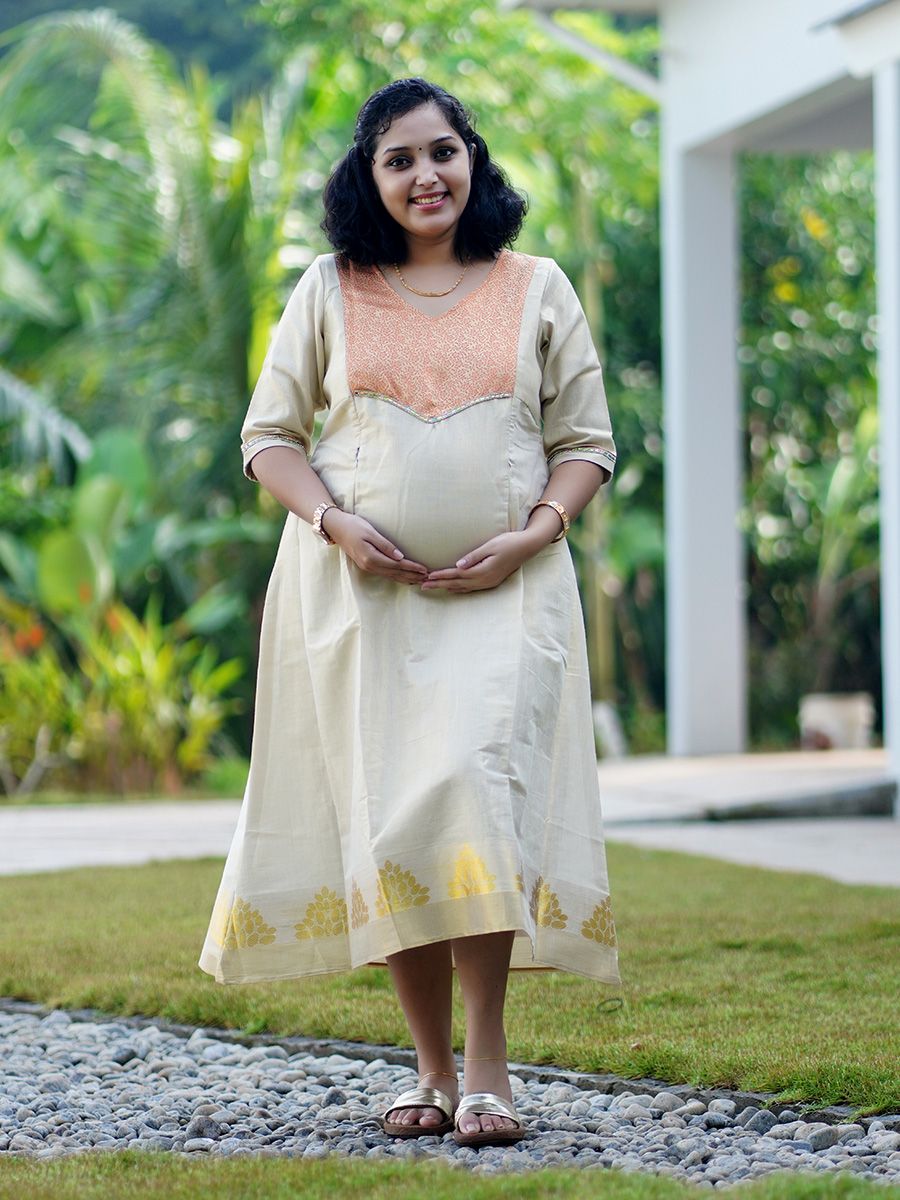 Maternity Short Dress - Onam Hazel Orange