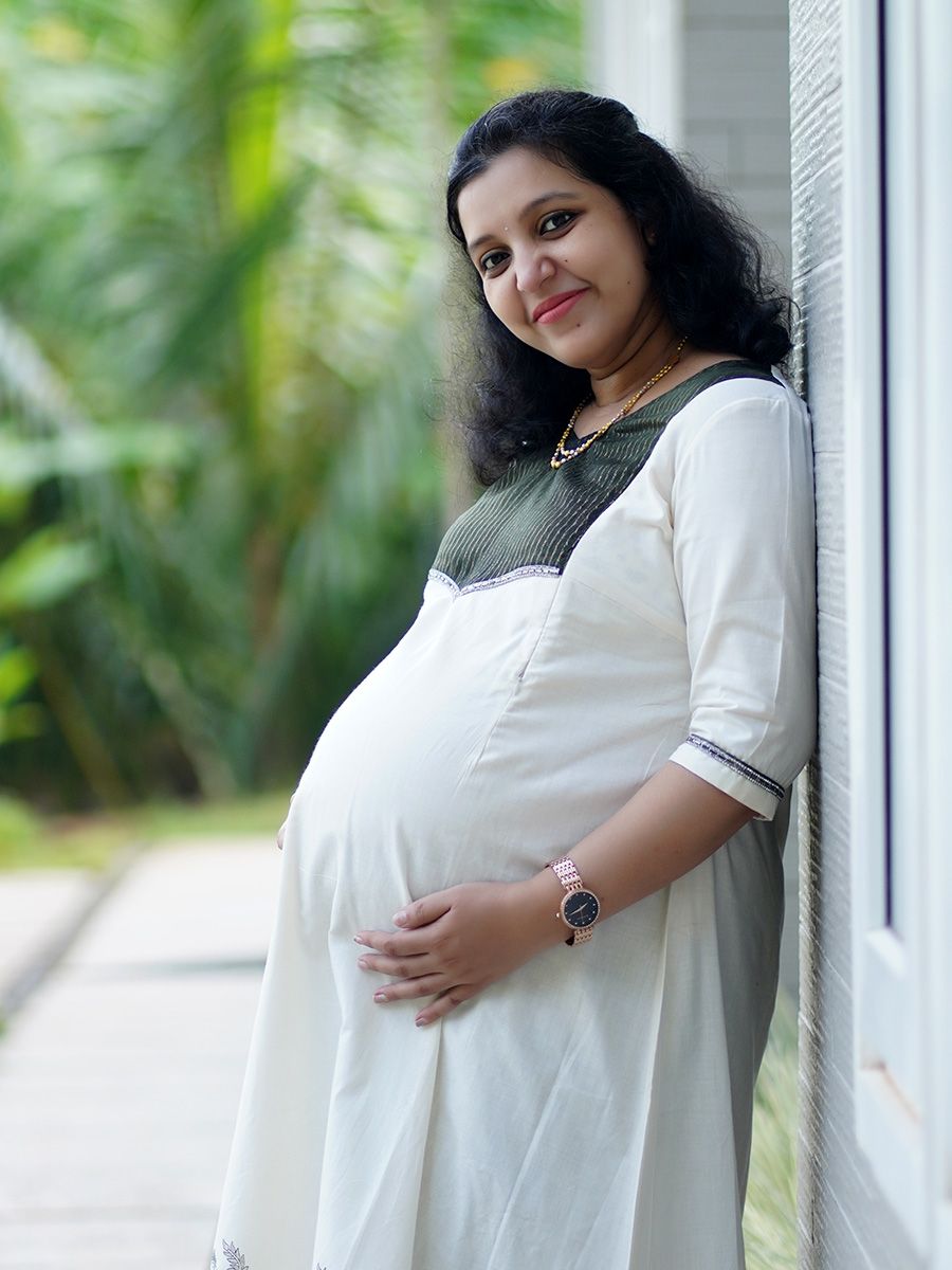 Maternity Short Dress - Onam Hazel Green