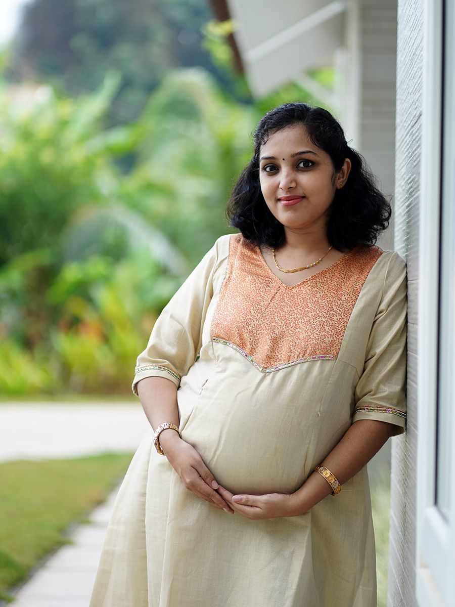 Maternity Short Dress - Onam Hazel Orange