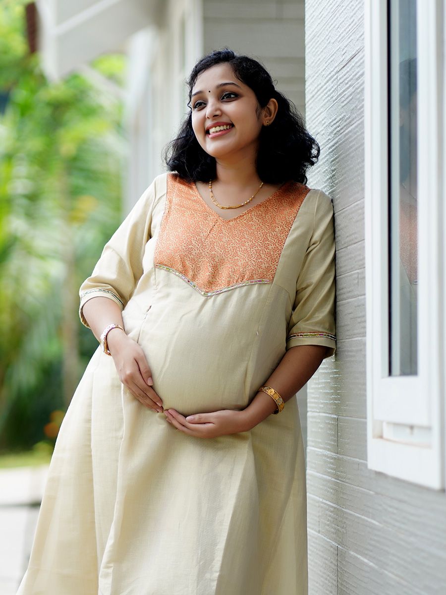 Maternity Short Dress - Onam Hazel Orange
