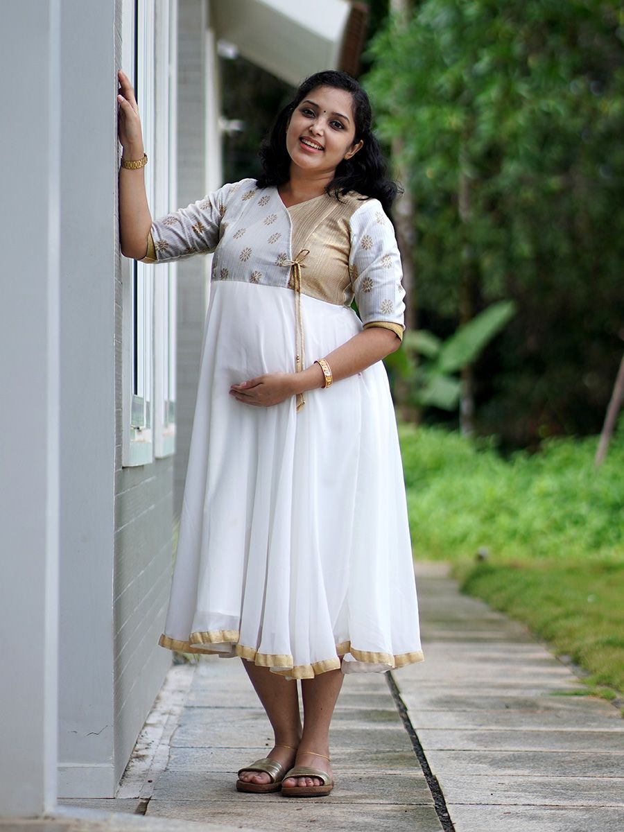 Maternity Short Dress - Onam Emily Offwhite