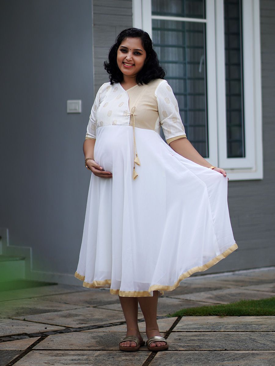 Maternity Short Dress - Onam Emily Offwhite