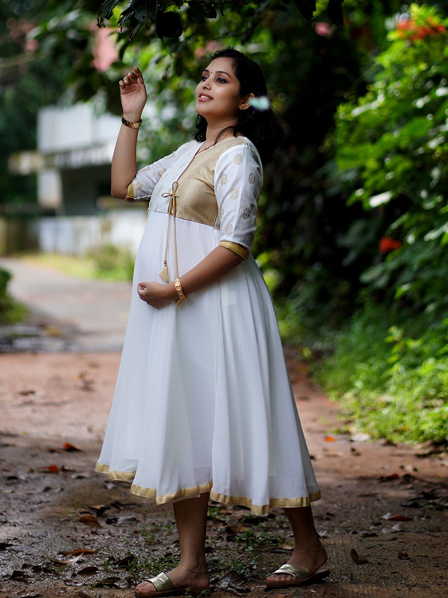 Maternity Short Dress - Onam Emily Offwhite