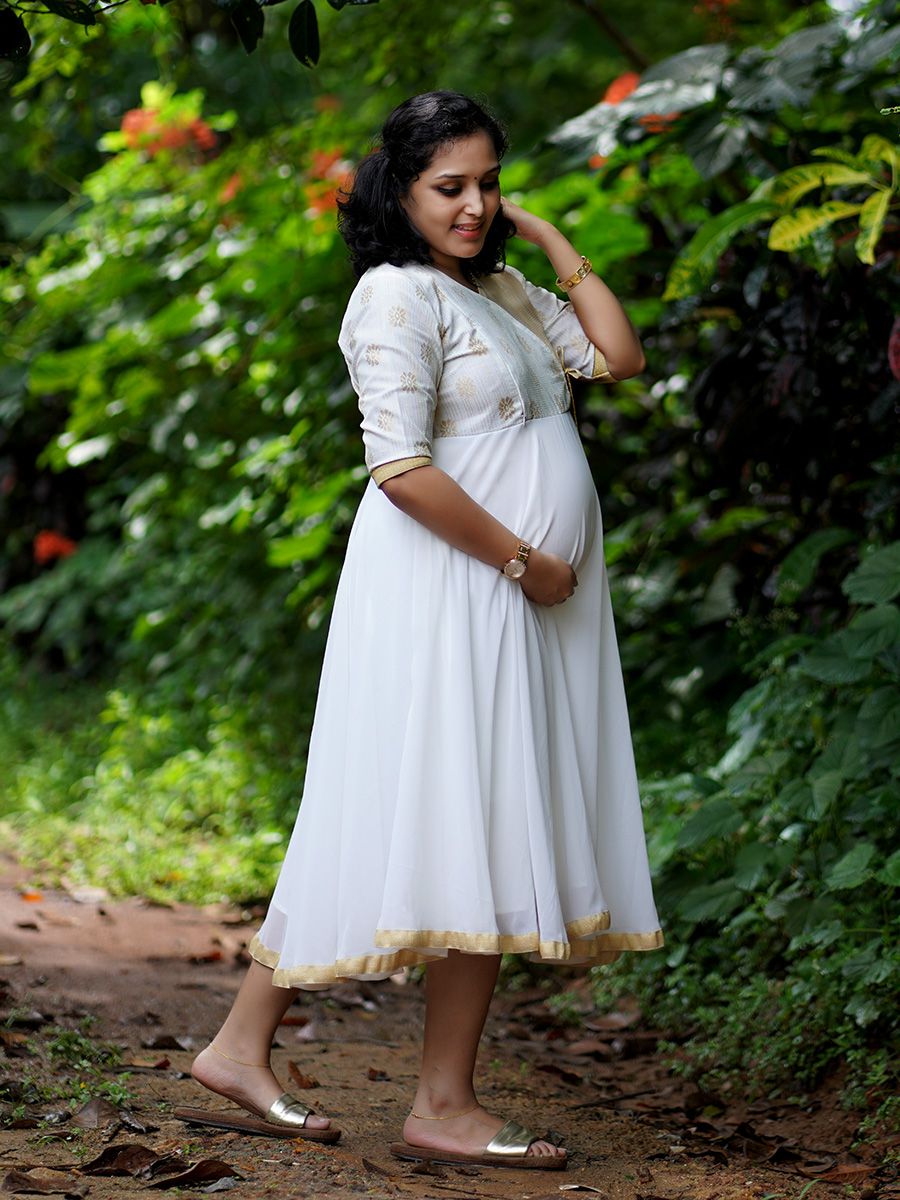 Maternity Short Dress - Onam Emily Offwhite