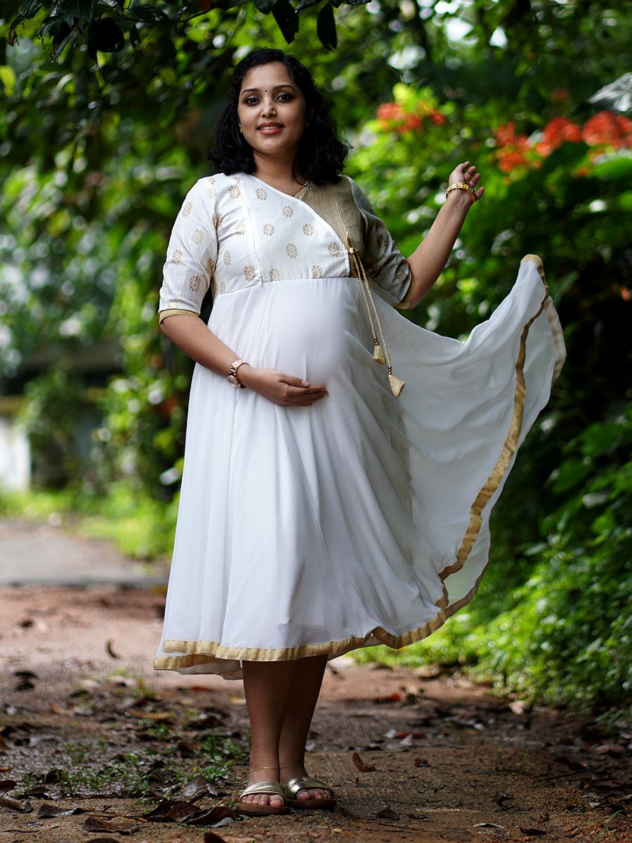 Maternity Short Dress - Onam Emily Offwhite
