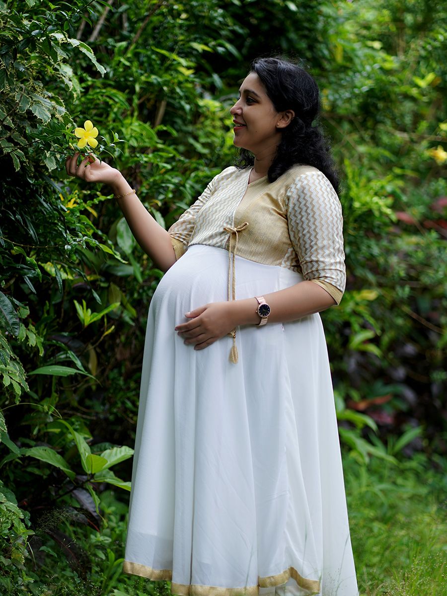 Maternity Short Dress - Onam Emily Offwhite 1