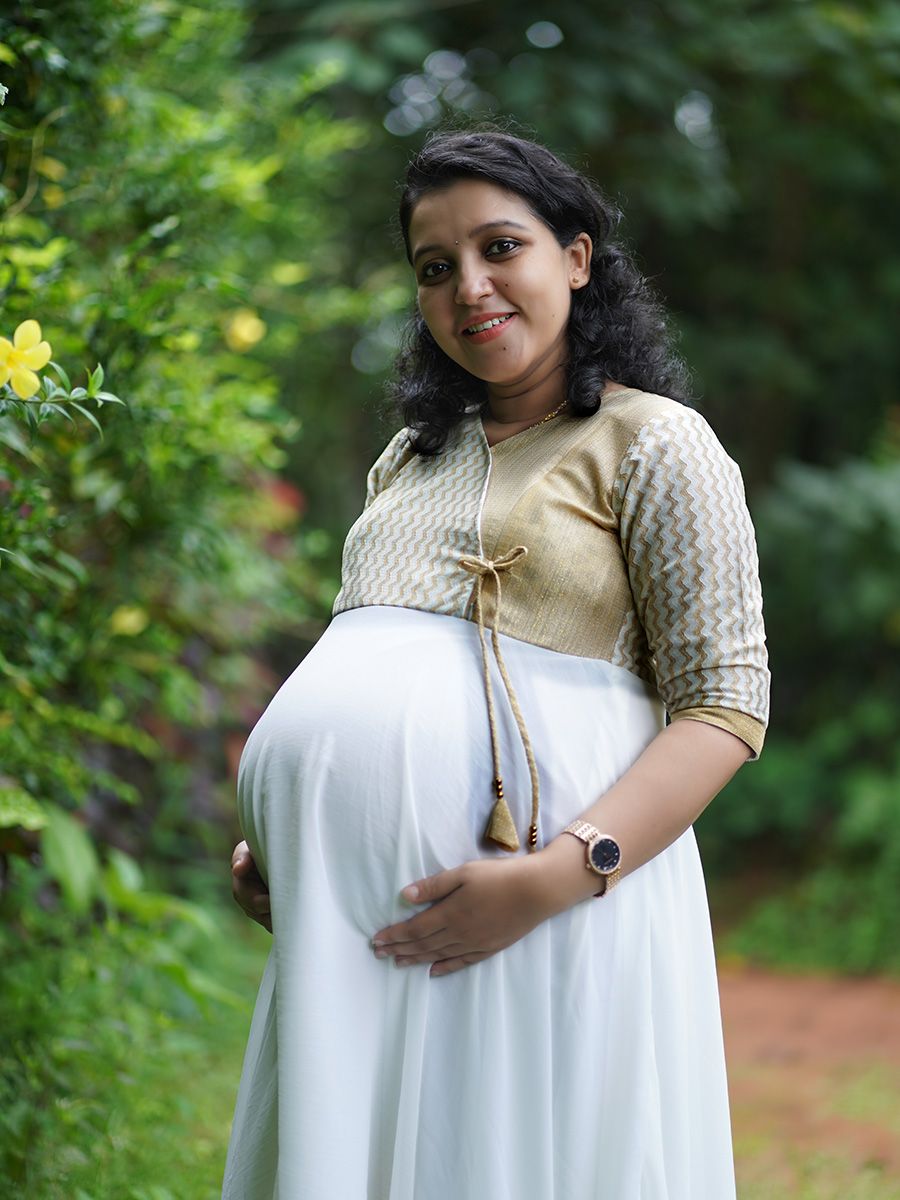 Maternity Short Dress - Onam Emily Offwhite 1