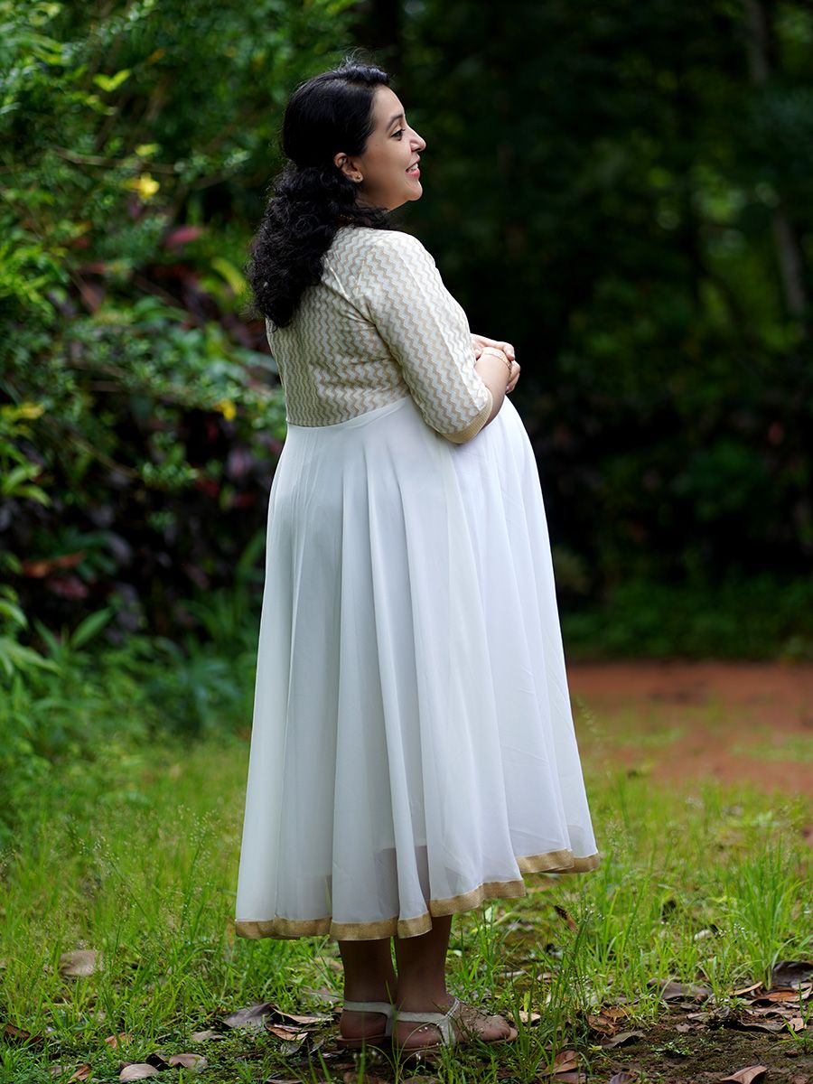Maternity Short Dress - Onam Emily Offwhite 1