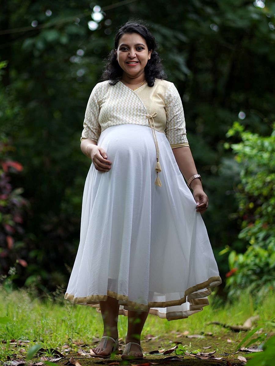 Maternity Short Dress - Onam Emily Offwhite 1