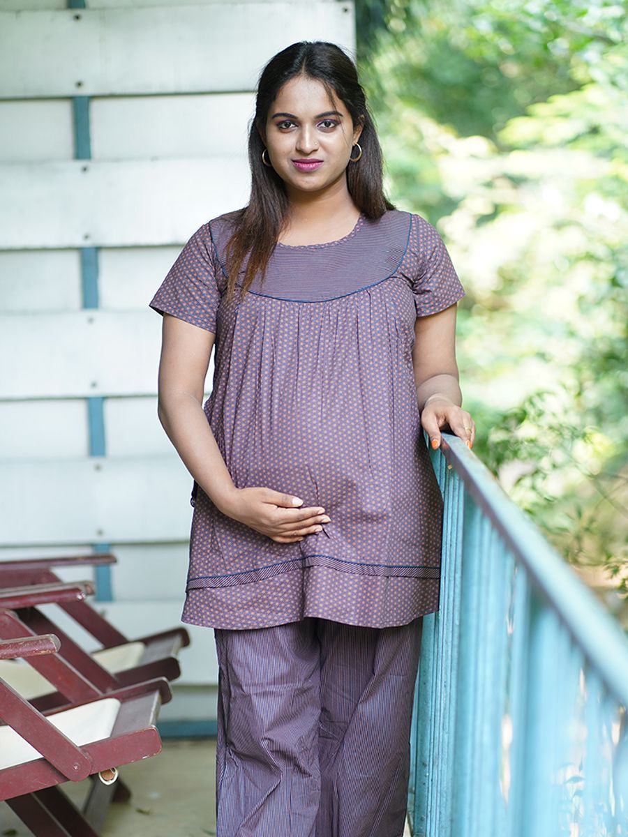 Maternity Pyjama Suit (Juliet Blue)