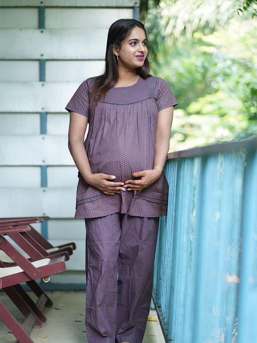 Maternity Pyjama Suit (Juliet Blue)