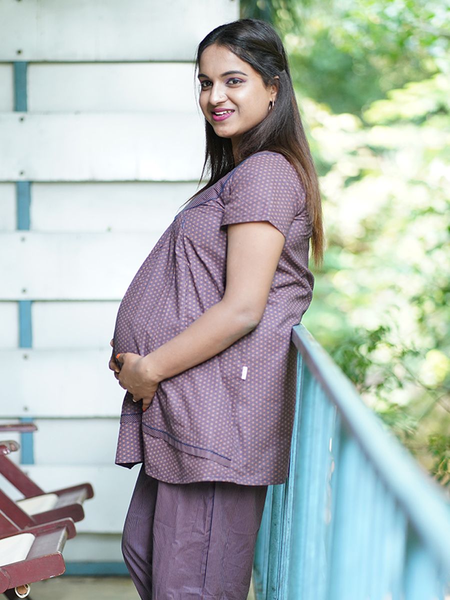 Maternity Pyjama Suit (Juliet Blue)